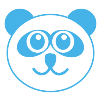 Smiling Panda Decal (Baby Blue)